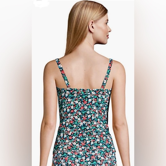 Lands End Floral Tankini Strap/Strapless Size 10 - Picture 3 of 6